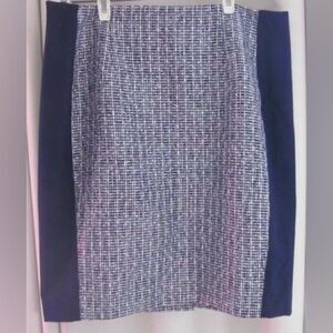 White House Black Market Women's Lined Skirt w/Tweed Detail, Poly Blend; Size 14